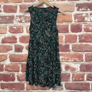 American Eagle Dress Women's XS Green Multicolor Boho Floral Abstract Popover